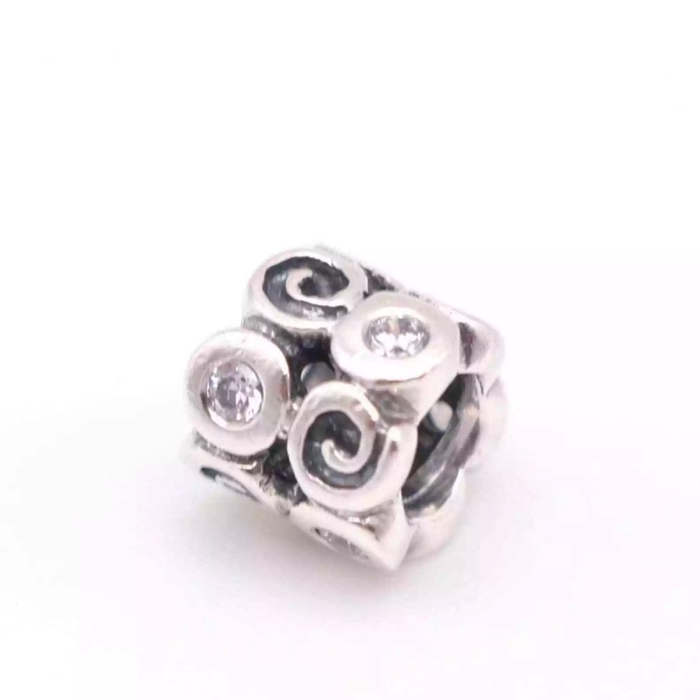 Authentic‎ PANDORA Swirlies with Clear CZ Charm